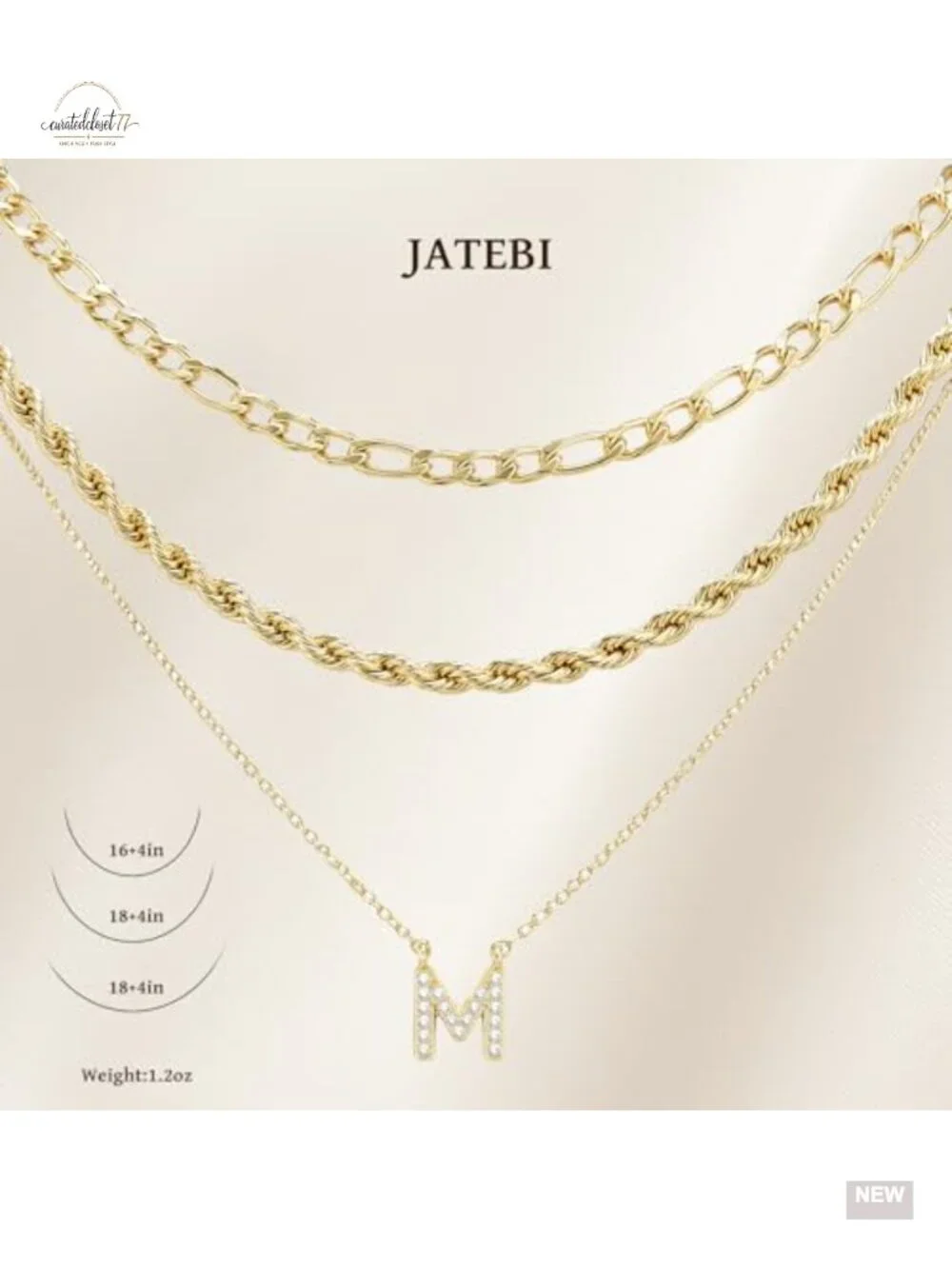 Layered Gold Necklace Set Chunky Stackable Cuban Chain Choker Cubic Zirconia